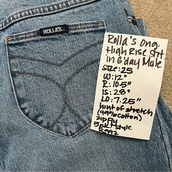 ROLLA’S Original High Rise Straight Jeans in G’Day Mate Wash (Light Medium Blue) - Picture 11 of 11
